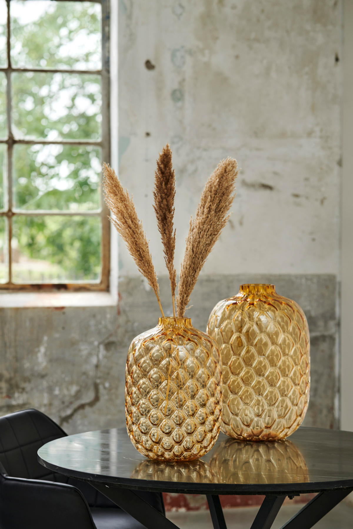 VASE Carino Orange Ø29/42 cm - Gelb, Glas (29/42cm) - Light & Living