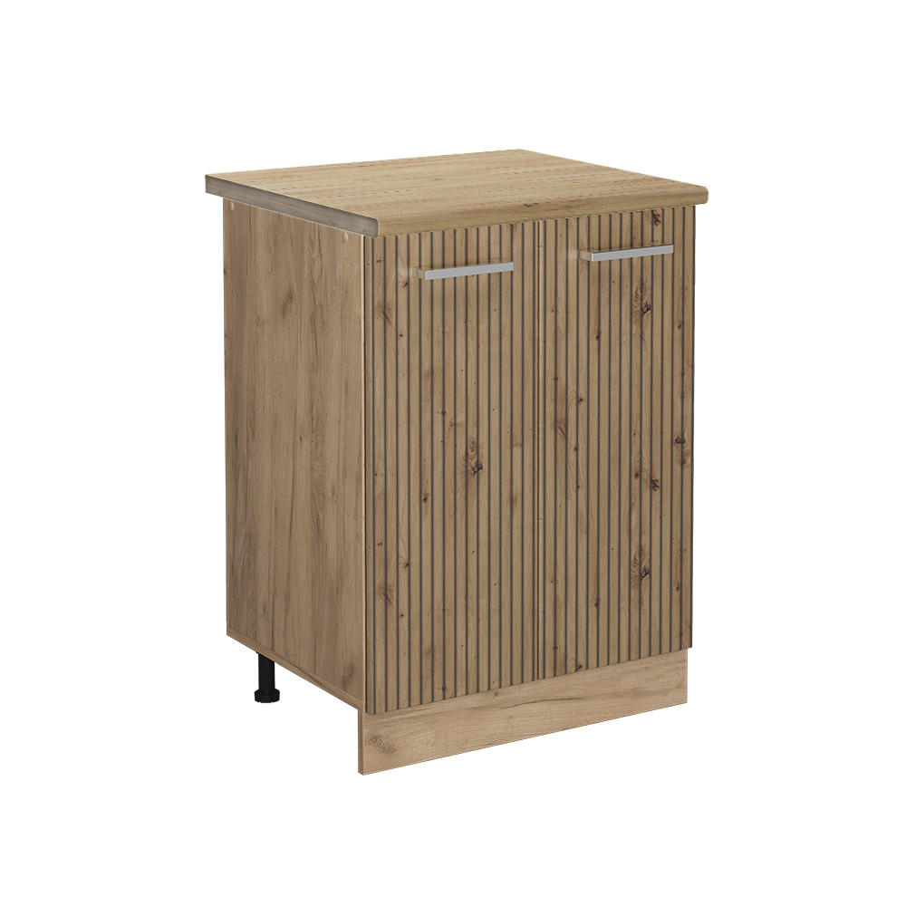 KÜCHENUNTERSCHRANK R-Line Artisan-Eiche 60 cm, AP Eiche - Honigeiche/Eiche Wotan, Holzwerkstoff (60/81.6/60cm) - Vicco