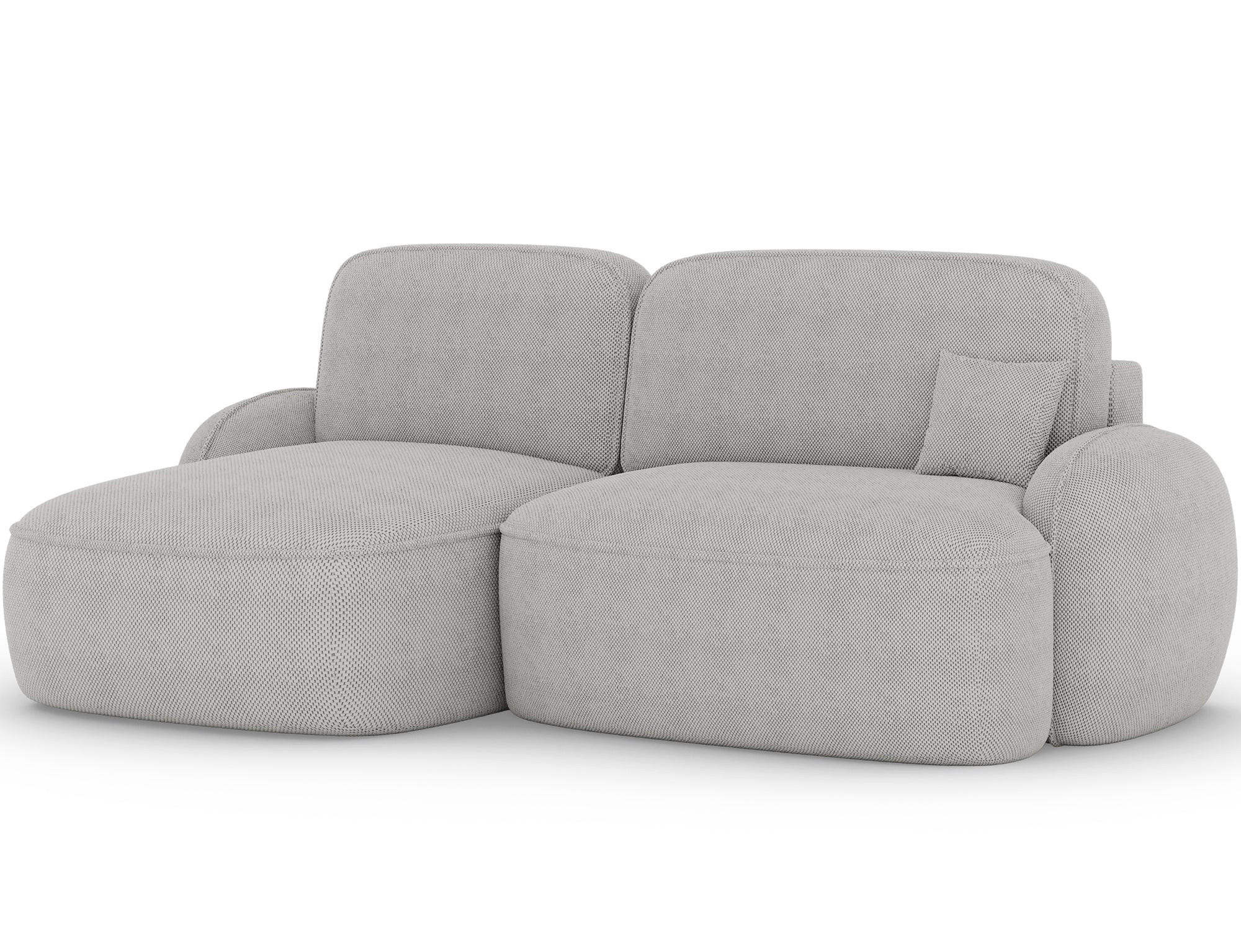 ECKSOFA TESALIA L-Form – Schlaffunktion, Bettkasten, Wellenfederung, HR-Kaltschaum, minimalistisches Design - Champagner, Kunststoff (247/150cm) - Wohnideebilder