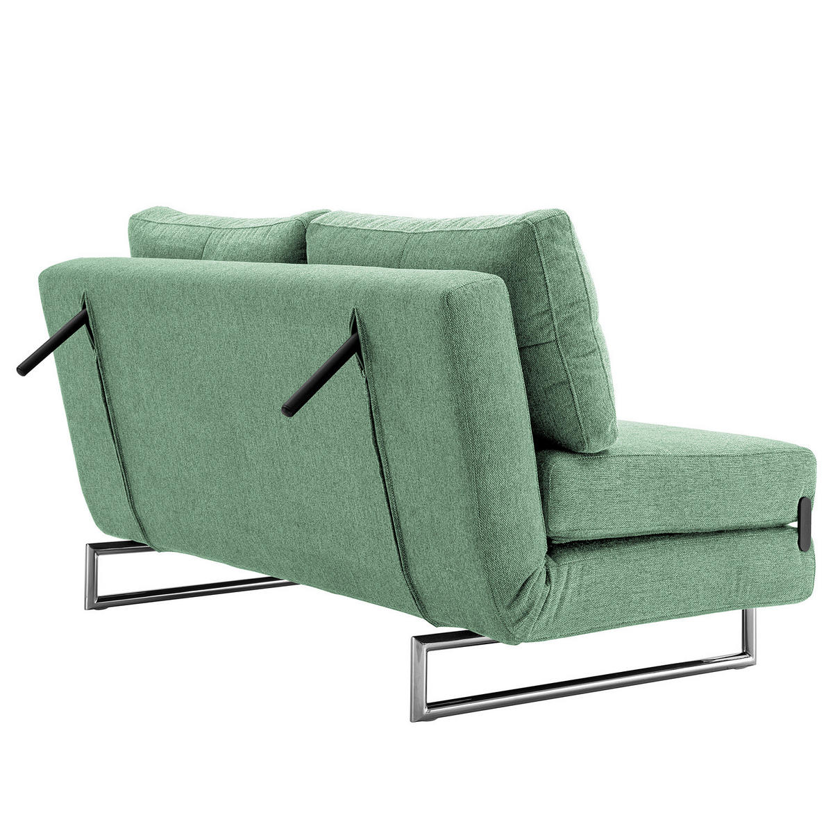 SCHLAFSOFA - Webstoff - Chromfarben/Mintgrün, Textil/Metall (150/85/88cm) - home24