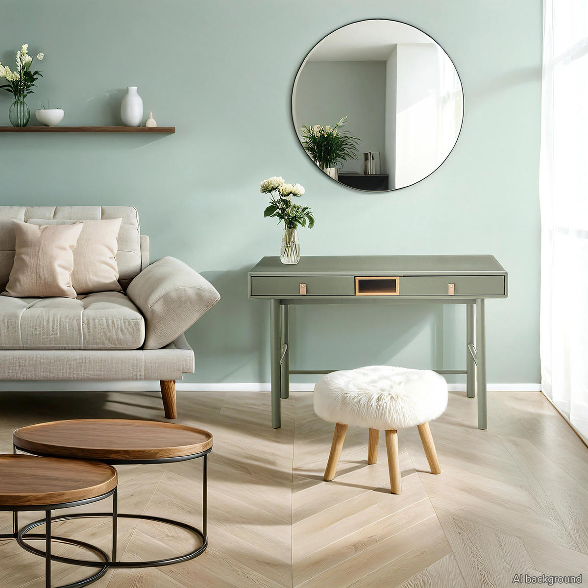 SCHREIBTISCH - Olivgrün, Holz/Holzwerkstoff (60/120/75cm) - home24