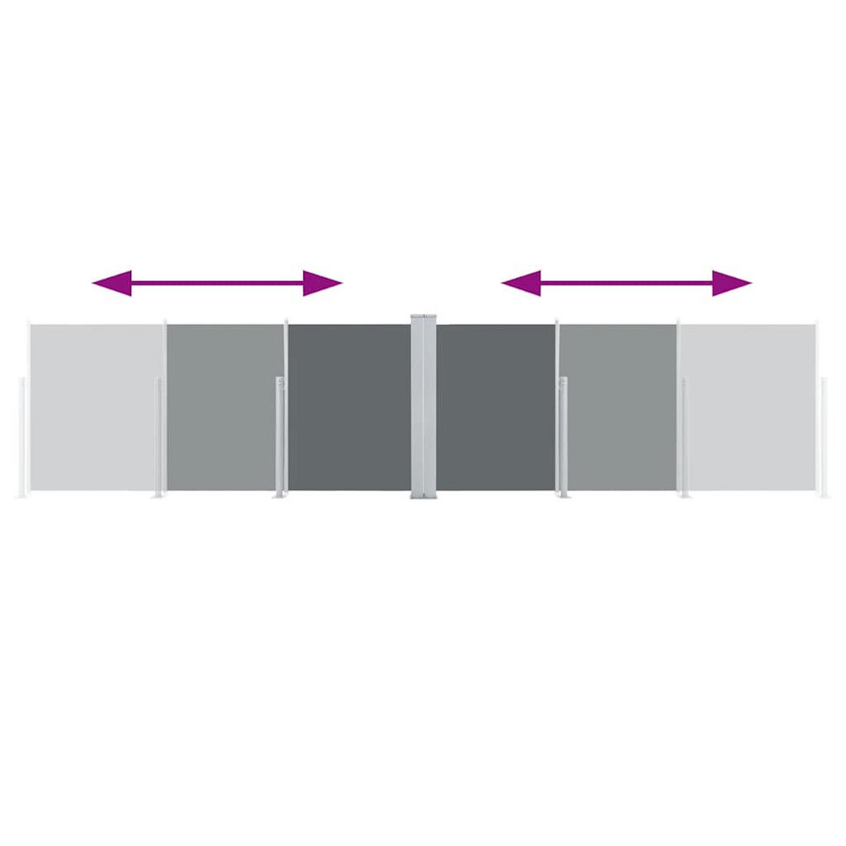 AUSZIEHBARE Seitenmarkise Anthrazit 100/600 Cm - Anthrazit, Textil (600/100/1cm) - vidaXL