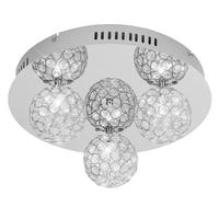 DECKENLEUCHTE Metall Silber Kristalloptik - Silberfarben, Glas (38/38/17cm) - Esto