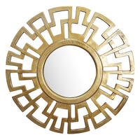 WANDSPIEGEL Rund Metall Gold 60 cm Art déco Stil - Goldfarben, Glas (60/60/3cm) - KADIMA DESIGN