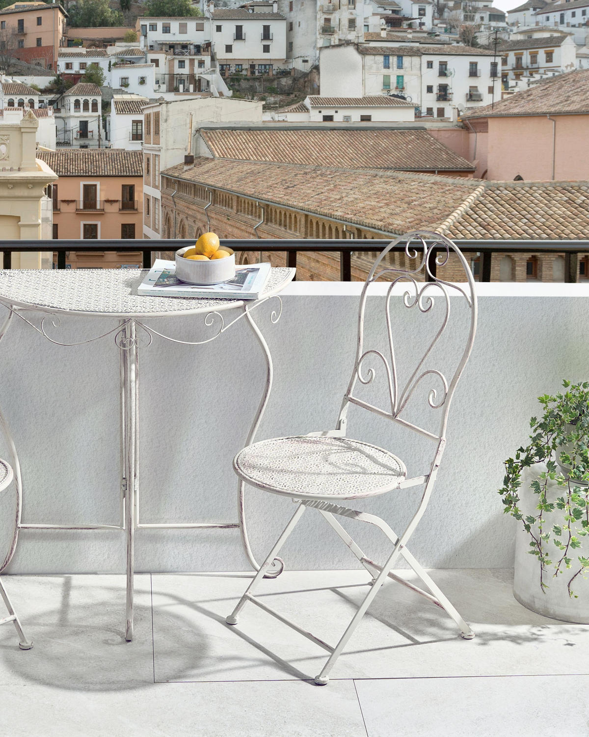 GARTENSTUHL 2er-Set Hellbeige Folelli - Beige, Metall (40/95/46cm) - Beliani