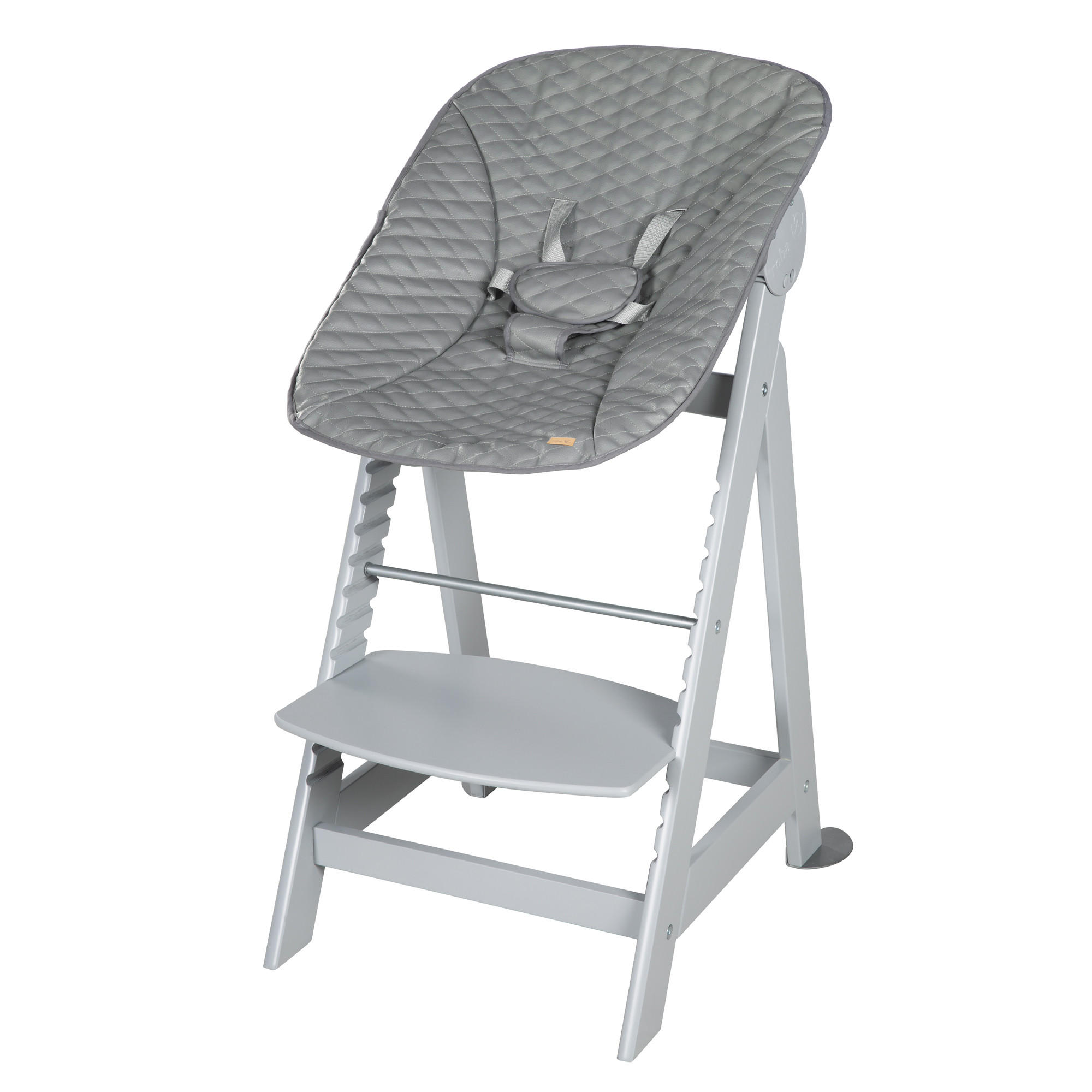 BABYHOCHSTUHL Born Up Luxe mit Neugeborenenaufsatz Taupe - Taupe, Holzwerkstoff/Textil (46/94/66.5cm) - Roba