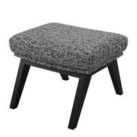 HOCKER mit Holzfüßen - Schwarz/Grau, Birkenholz/Textil (54/41/41cm) - home24