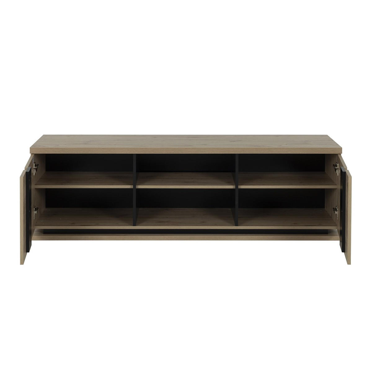 TV-MÖBEL 2 Türen Crack - Französische Herstellung - 181/45/54 cm - Eschefarben, Holzwerkstoff (45/54/203cm) - Calicosy