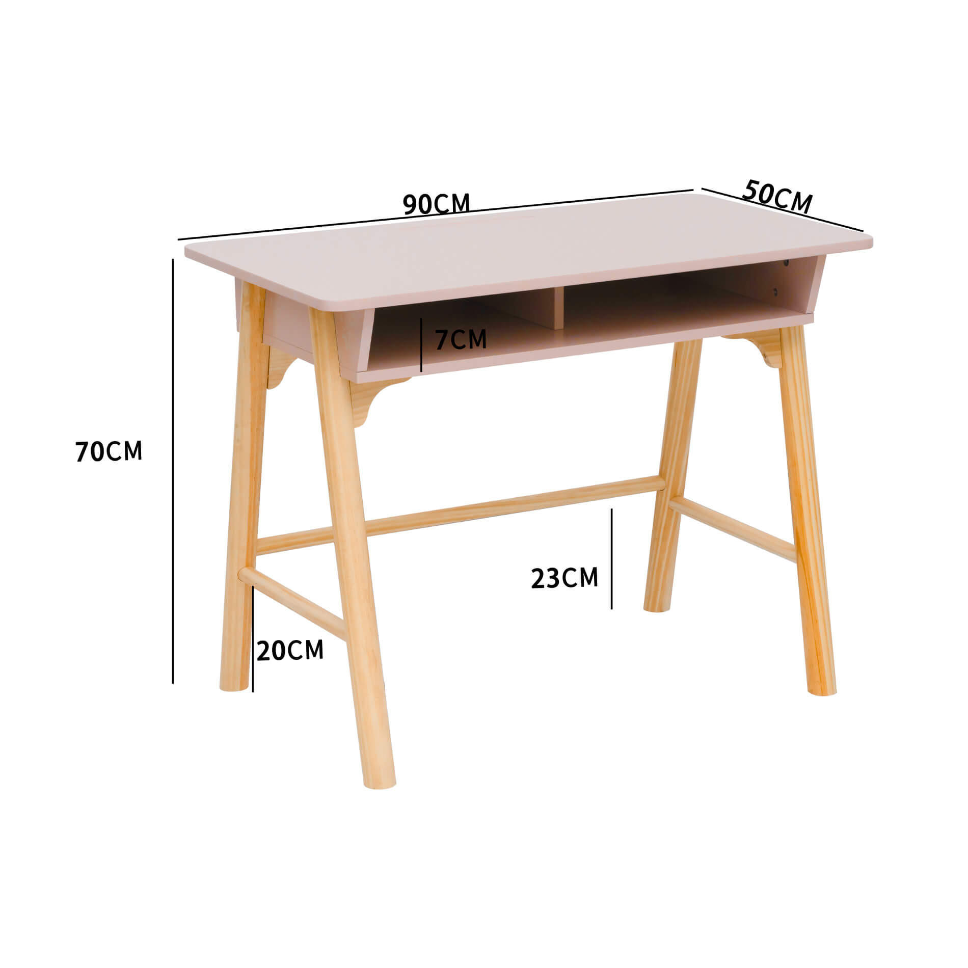 KINDERTISCH Rosa 50/90/70 cm - Pink, Holzwerkstoff (90/70/50cm) - Mobili Rebecca