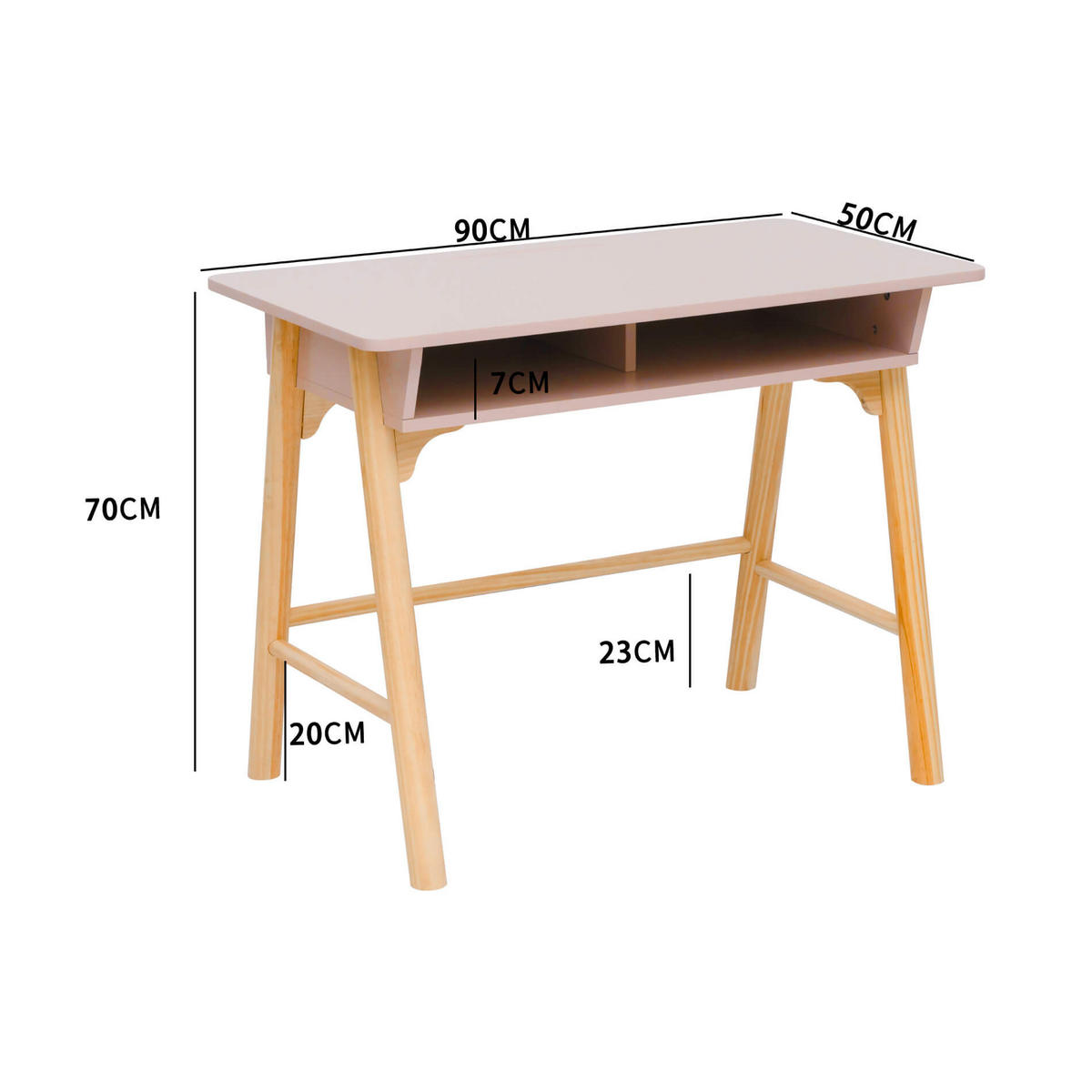 KINDERTISCH Rosa 50/90/70 cm - Pink, Holzwerkstoff (90/70/50cm) - Mobili Rebecca
