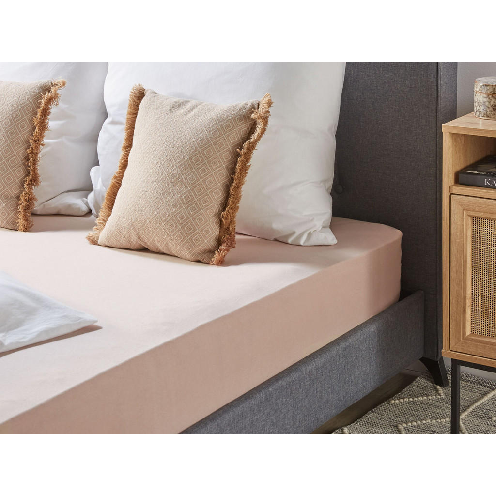 Thumbnail - Beliani Spannbettlaken, Beige, Textil, 160x200 cm, Schlaftextilien, Bettwäsche, Bettlaken