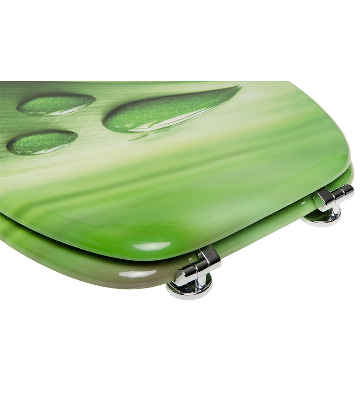 WC-SITZ Green Leaf - Grün, Holzwerkstoff (38/6/47cm) - Sanilo