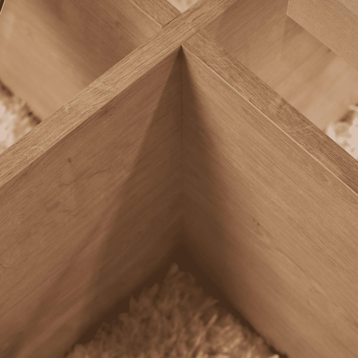 COUCHTISCH mit gekreuzten Beinen und gehärteter Glasplatte 75/75/35 cm - Eichefarben, Holzwerkstoff (75/75/35cm) - Calicosy