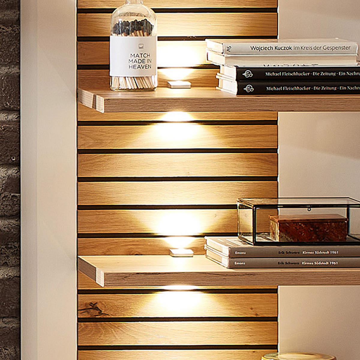 WOHNZIMMER-SET 5-TLG. Fallon-55 - Weiß, Holzwerkstoff (658/200/65cm) - Lomado