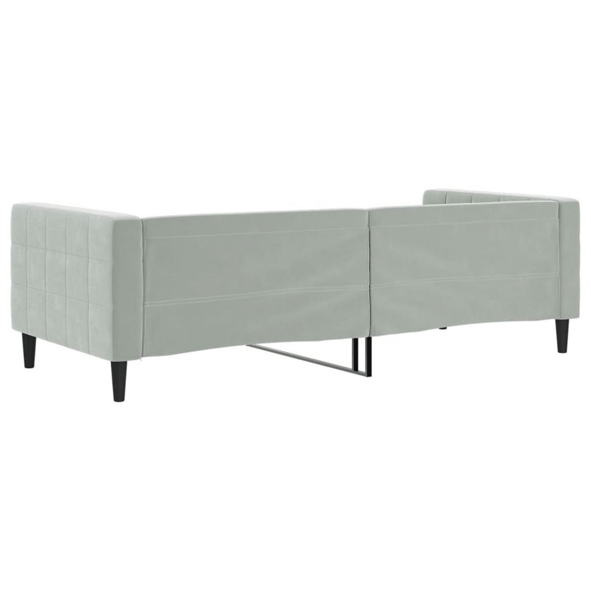 TAGESBETT Hellgrau 90/200 Cm Samt - Grau, Holz (90/200cm) - vidaXL
