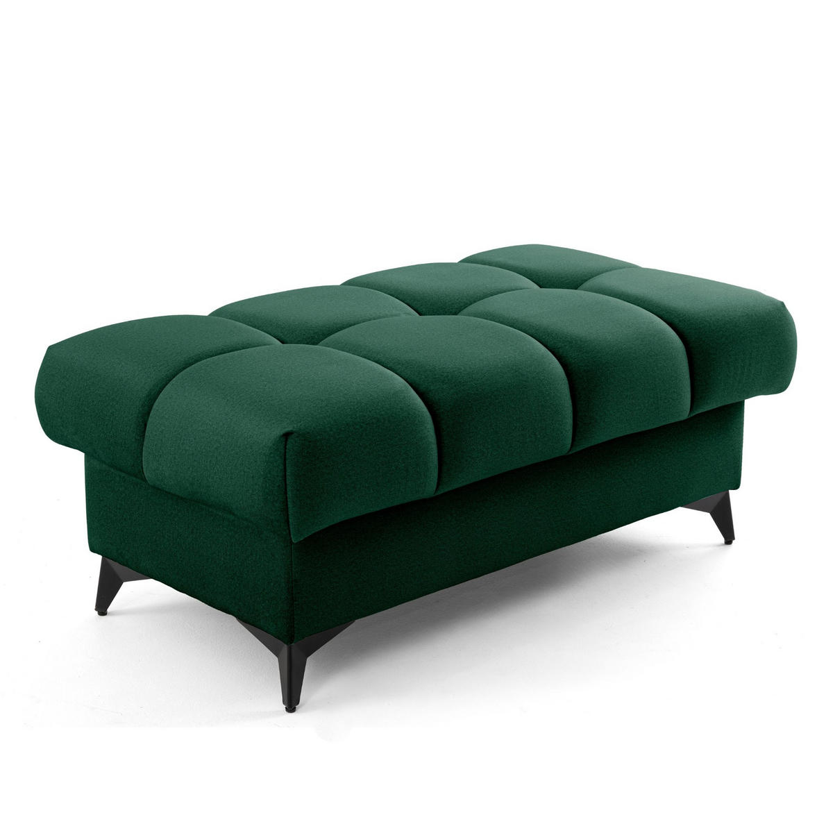POUF PUDDING 110 x 60 cm Velours Grün - Schwarz/Grün, Holz/Textil (110/43/60cm) - Muffo