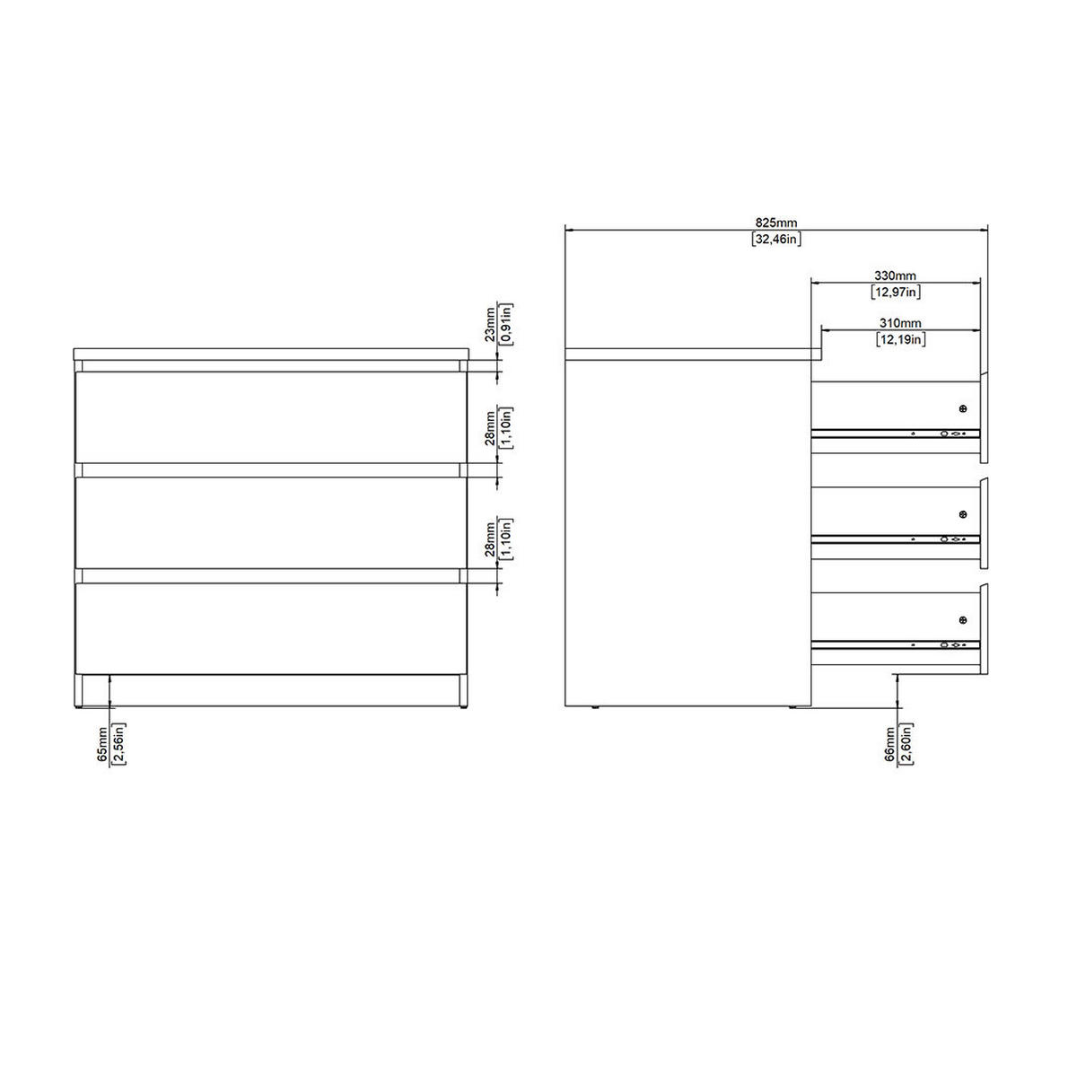 KOMMODE, Naia, Weiß, Holzwerkstoff, 77 x 50 x 71 cm - Weiß, Holzwerkstoff (77/71/50cm) - ebuy24