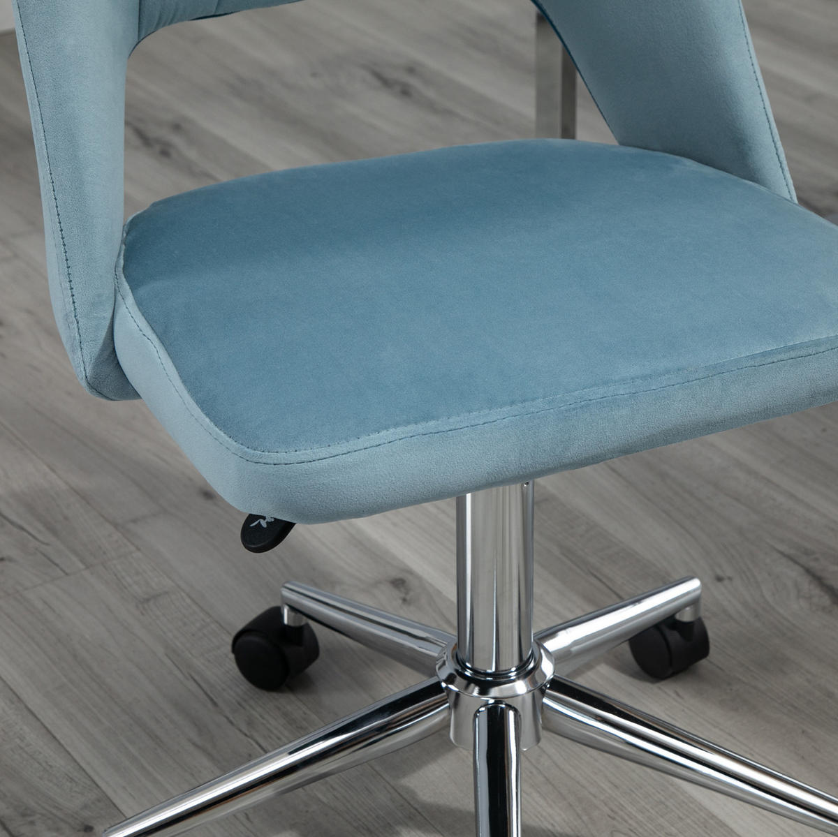 DREHSTUHL höhenverstellbar Polyester Blue - Blau, Kunststoff (60/91/49cm) - Meubliv