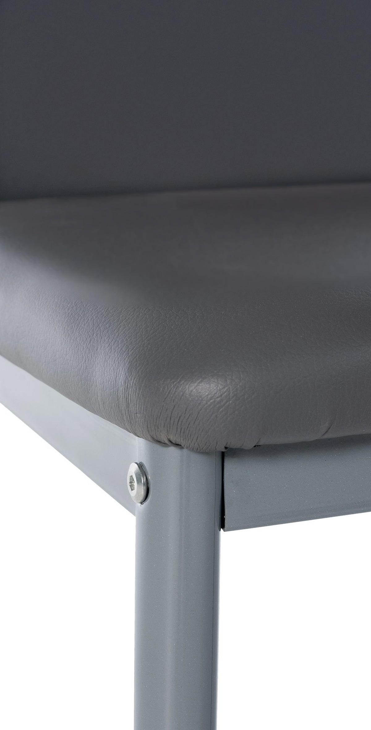 STUHL Lederlook grau - Grau, Textil/Metall (41.5/99/40cm) - CLP