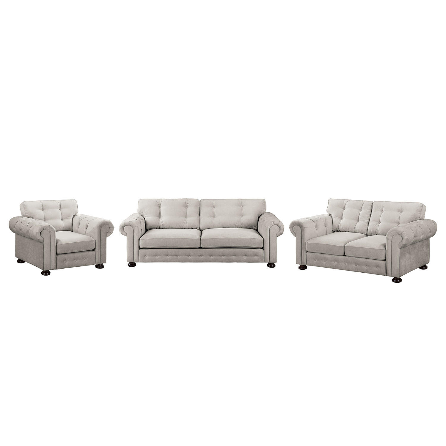 POLSTERGARNITUR (3-2-1) - Microfaser - Grau, Textil (1/1/1cm) - home24