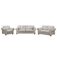 POLSTERGARNITUR (3-2-1) - Microfaser - Grau, Textil (1/1/1cm) - home24