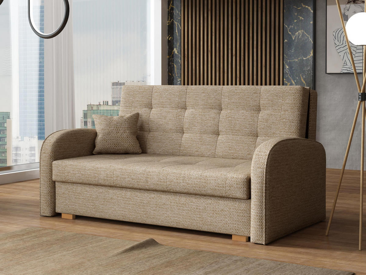 SCHLAFSOFA Viva Gold III - Hellbraun/Braun, Holz/Textil (153/85/98cm) - MIRJAN24