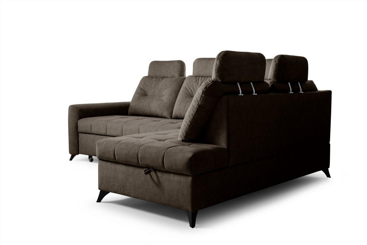 ECKSOFA Wendie - Dunkelbraun, Holzwerkstoff/Textil (250/200cm) - Fun Möbel