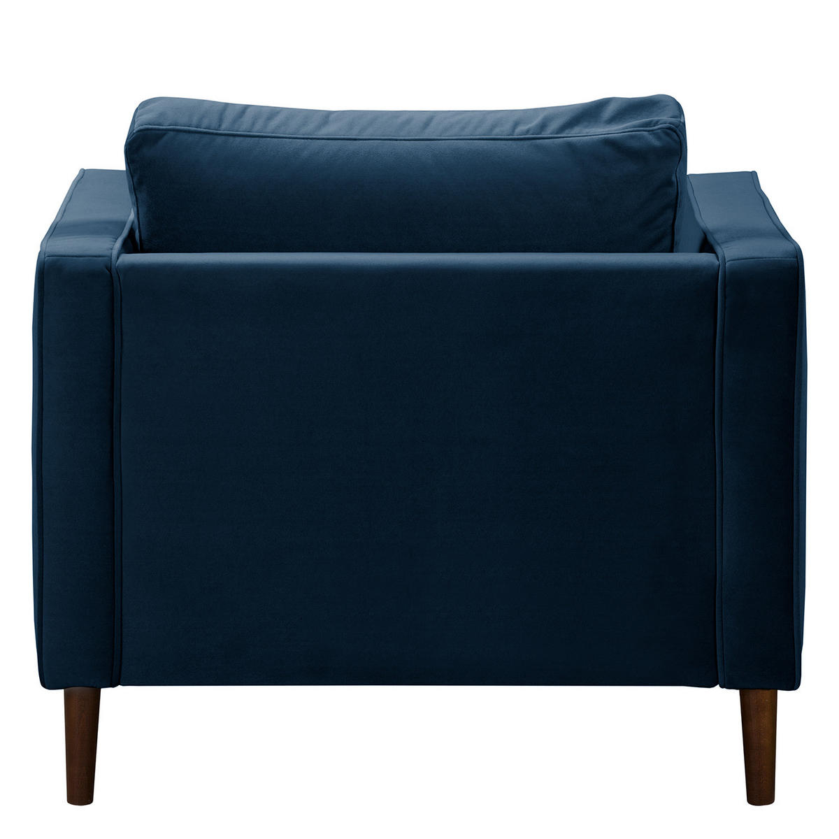 SESSEL - Samt - Dunkelbraun/Dunkelblau, Birkenholz/Textil (90/80/86cm) - home24