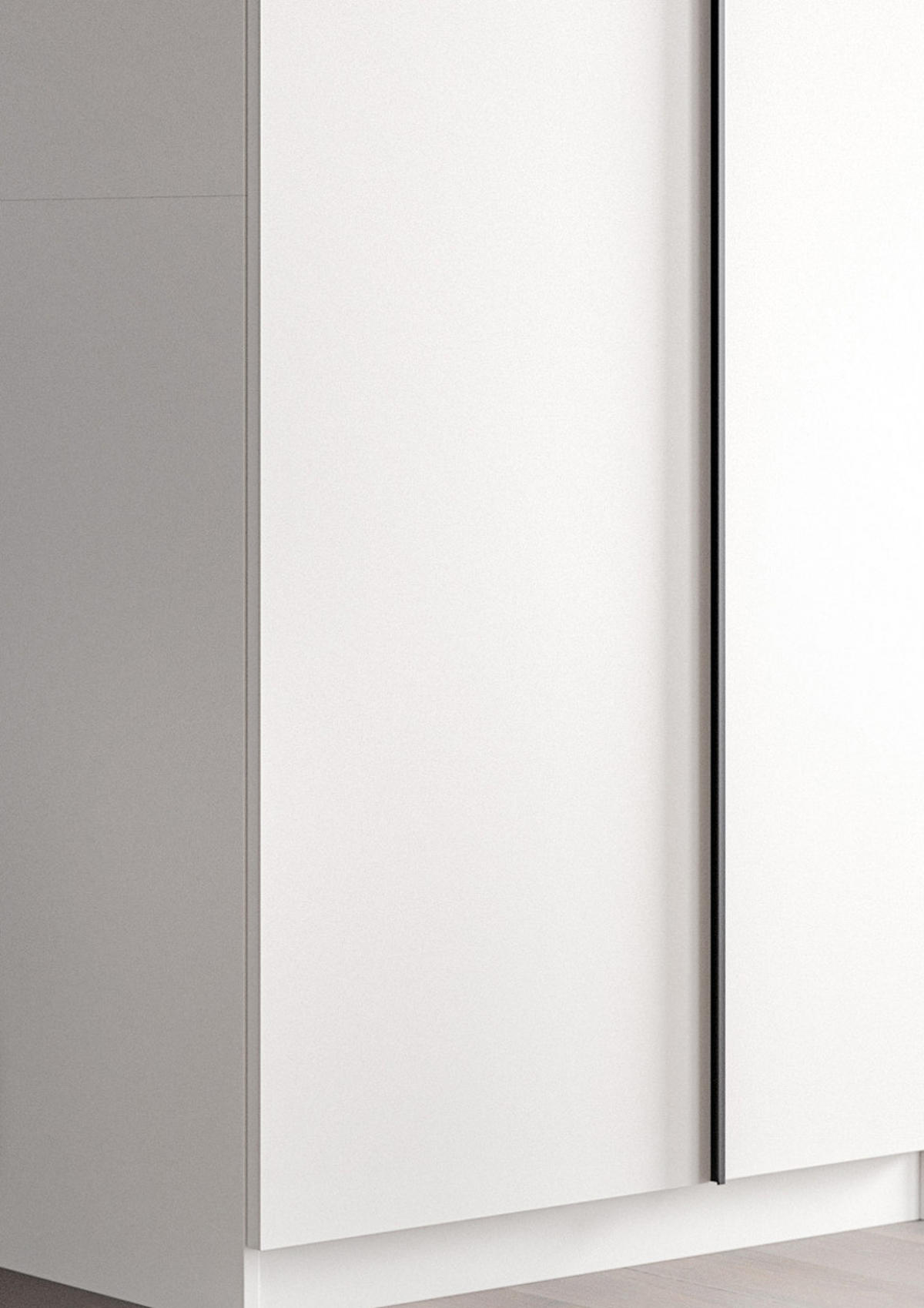 KLEIDERSCHRANK weiß 5-türig 230 x 183 cm, Drehtürenschrank mit 2x Schubkasteneinsatz - Schwarz/Weiß, Holzwerkstoff/Kunststoff (230/183/53cm) - Inn.Furn