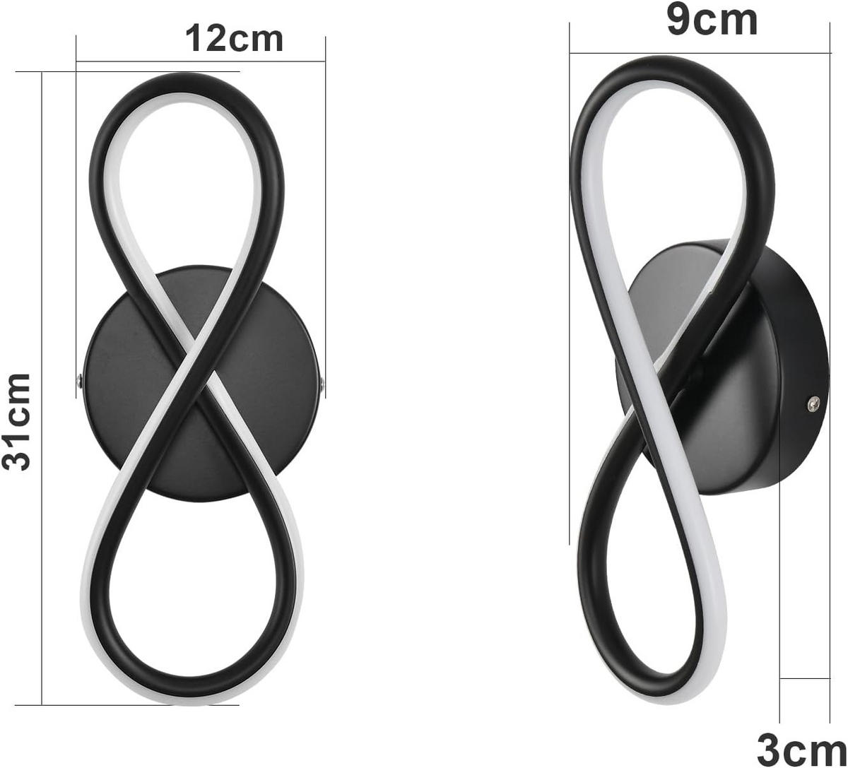 LED - WANDLEUCHTE Wellthar 12.0/9.0/31.0 cm - Schwarz, Kunststoff (12/9/31cm) - ZMH