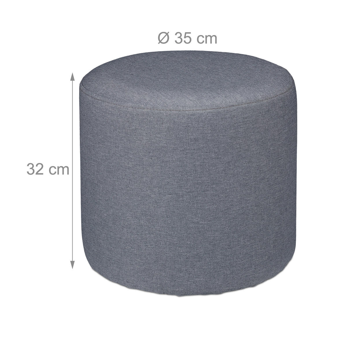 BEISTELLTISCH - Schwarz, Glas/Textil (40/40/40cm) - Relaxdays