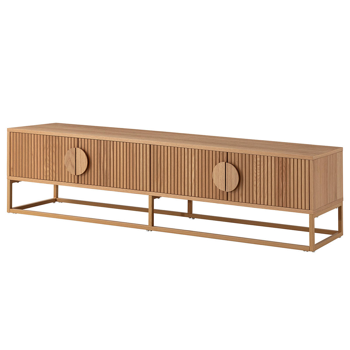 TV-LOWBOARD - Echtholzfurnier - Eichefarben, Holzwerkstoff (180/45/40cm) - home24