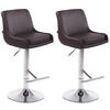 BARHOCKER Cludo, 2er Set, Gestell Metall in Chromoptik, Kunstleder Braun - Chromfarben/Braun, Kunststoff/Textil (43/100/50cm) - TPFLiving