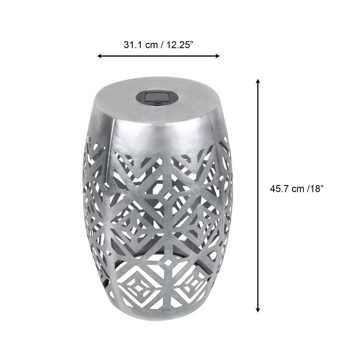 GARTEN-BEISTELLTISCH Silber - Silberfarben, Metall (45.7/31.1/45.7cm) - Teamson Home