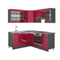 ECKKÜCHE Fame-Line Bordeaux Hochglanz/Anthrazit 160 x 60 cm ohne AP - Bordeaux/Anthrazit, Holzwerkstoff (190/81.6/46cm) - Vicco