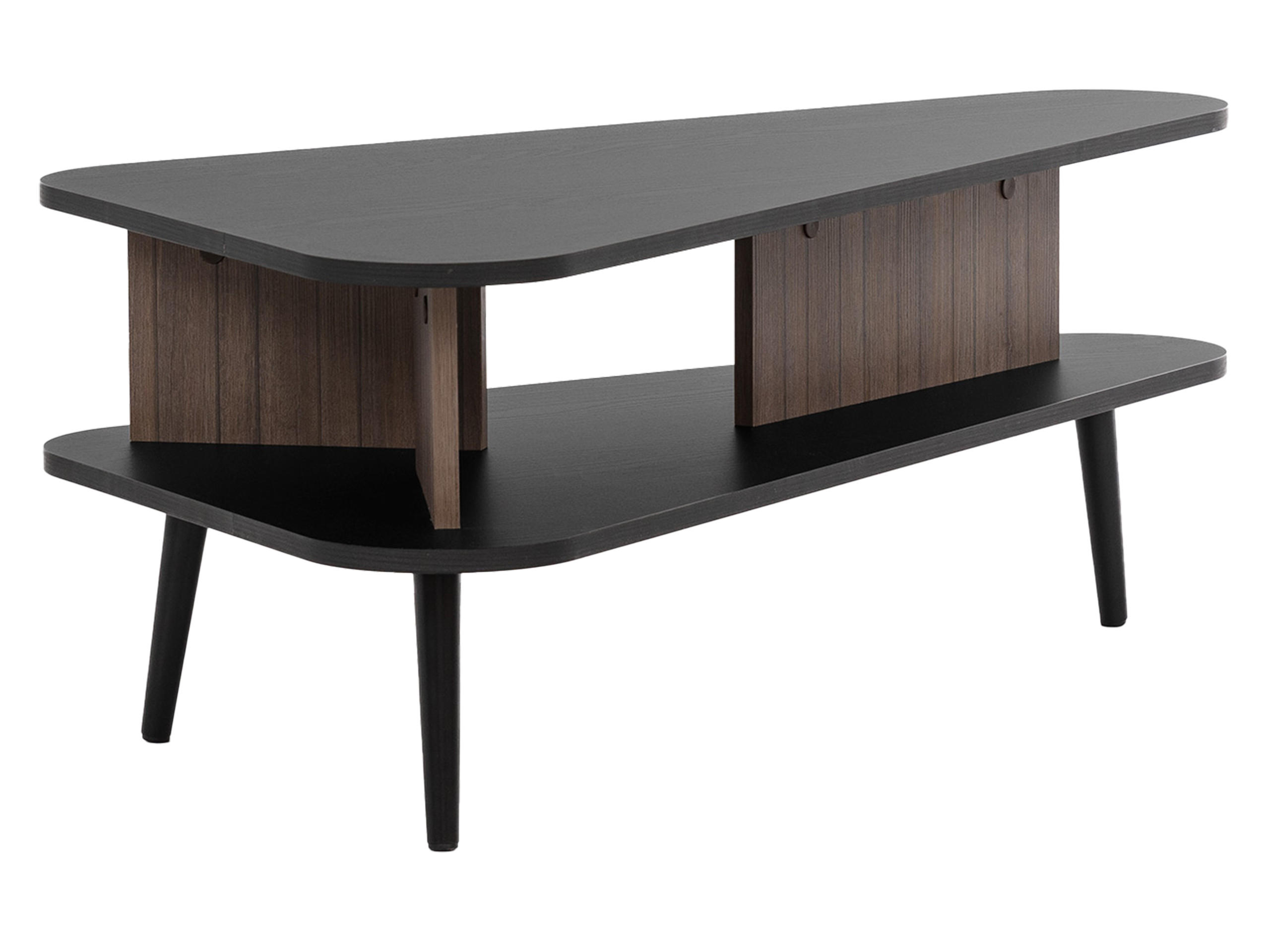 COUCHTISCH Pinelli PE02 - Schwarz/Braun, Holzwerkstoff/Metall (57/100/40cm) - MIRJAN24