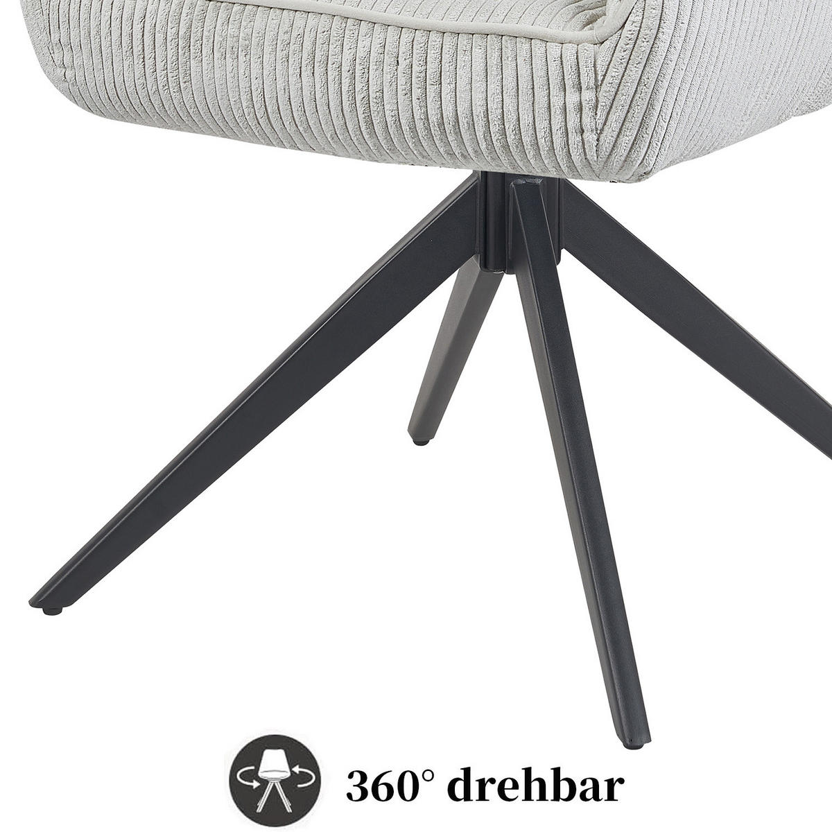 ARMLEHNSTUHL ARVIT - Hellgrau/Schwarz, Textil/Metall (58/87/61cm) - B&D Home