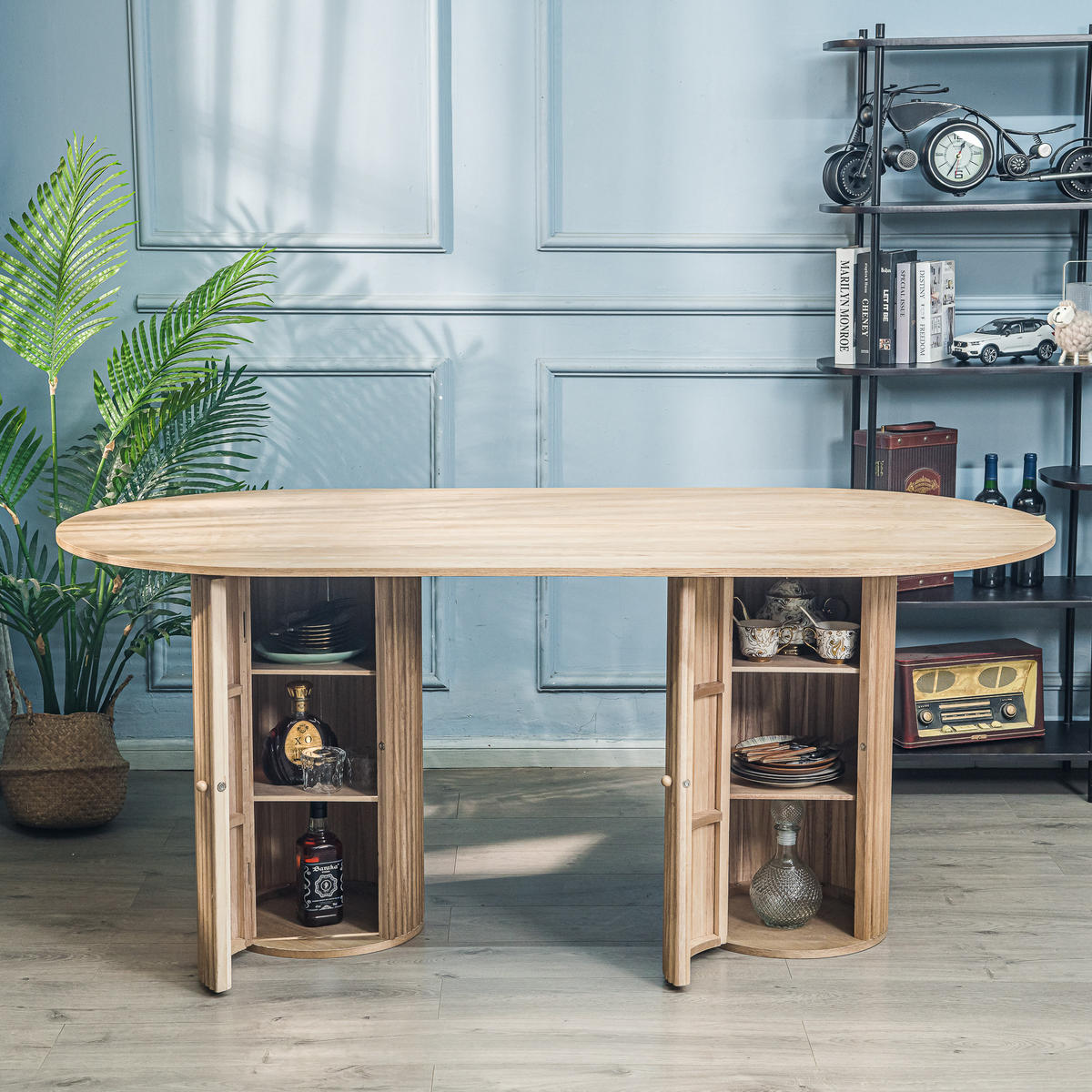 ESSTISCH Rund Braun 180 x 90 x 75 (cm) - Braun, Holz (90/180/75cm) - Nordlys