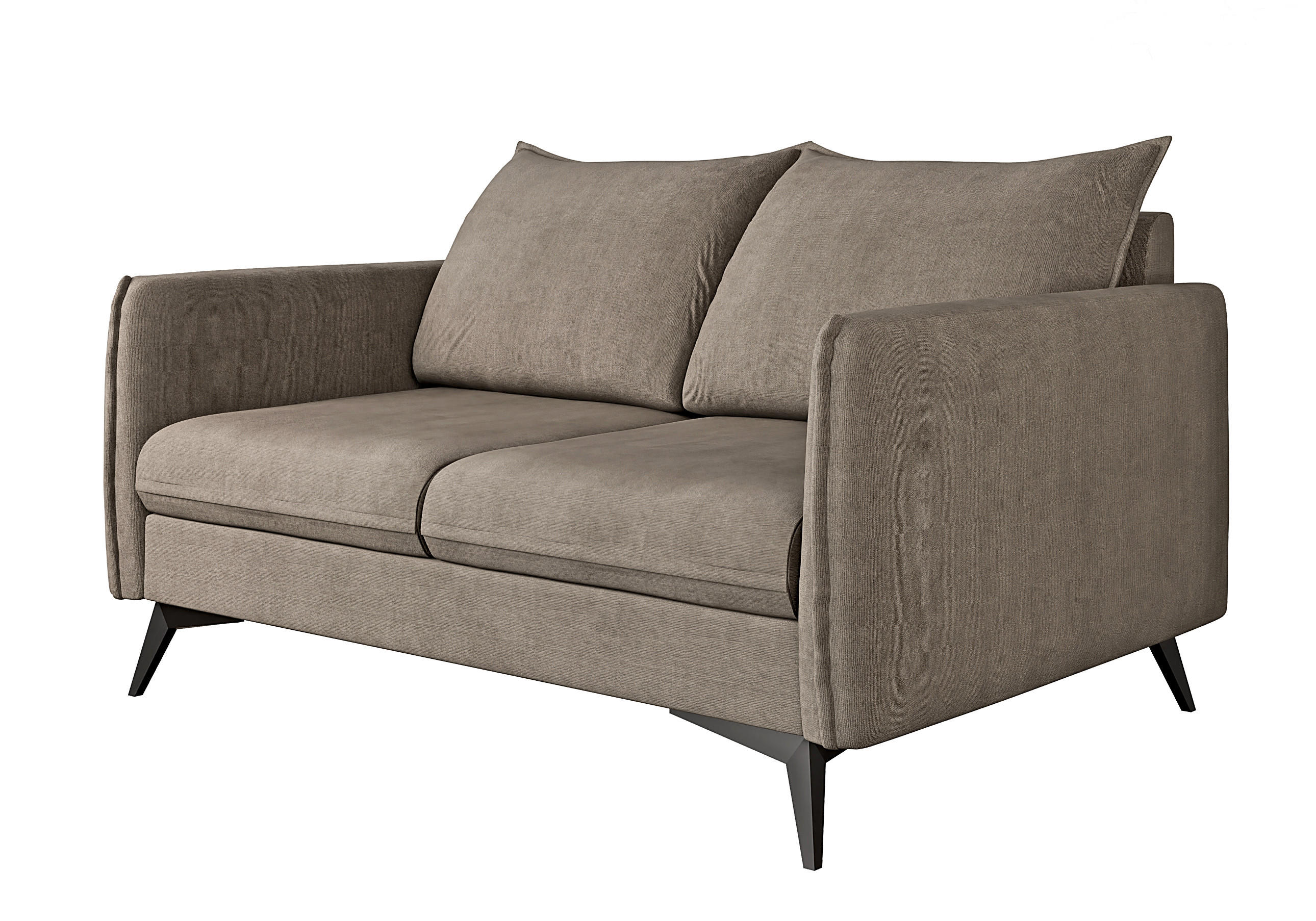 2-SITZER-SOFA Pulse Dunkelbeige Luxusmicrofaser - Beige/Schwarz, Holz/Textil (138/86/91cm) - S-Style Möbel