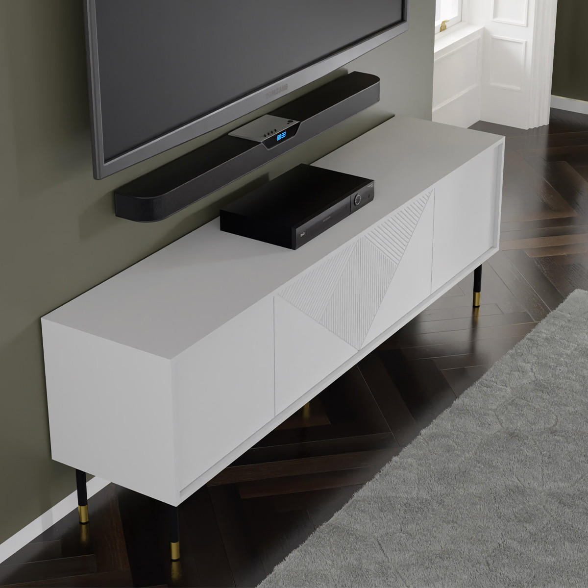 TV-MÖBEL Aglaé Weiß - Weiß, Holzwerkstoff (180/61/40cm) - Petits-meubles