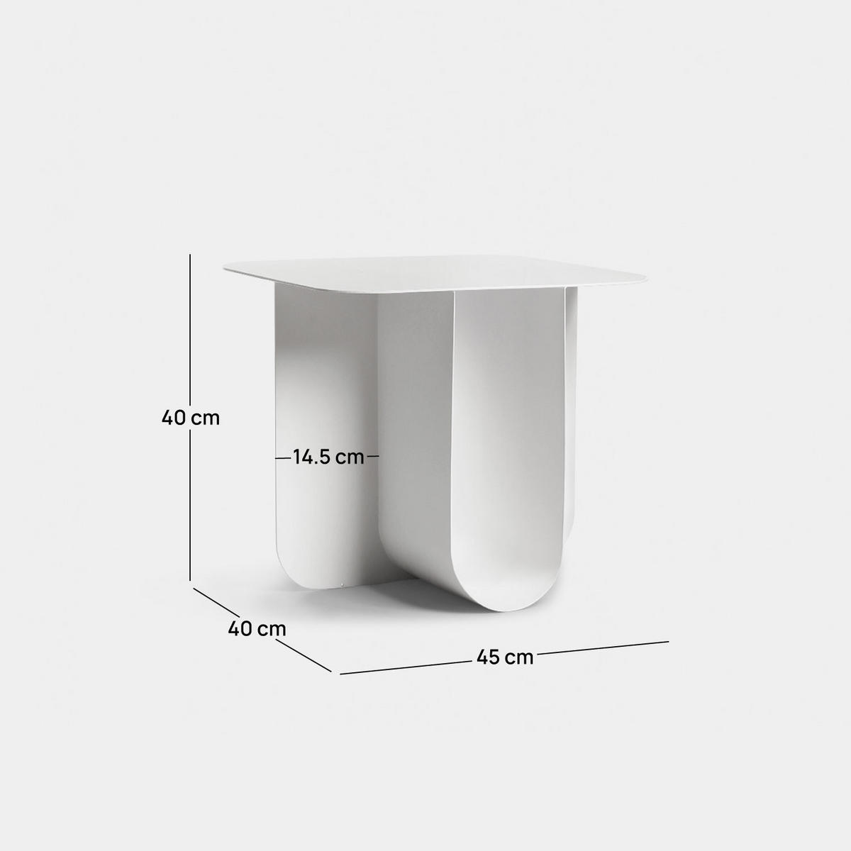 BEISTELLTISCH Bend Weiß 45 cm x 40 cm - Weiß, Metall (45/40/40cm) - Klast Home