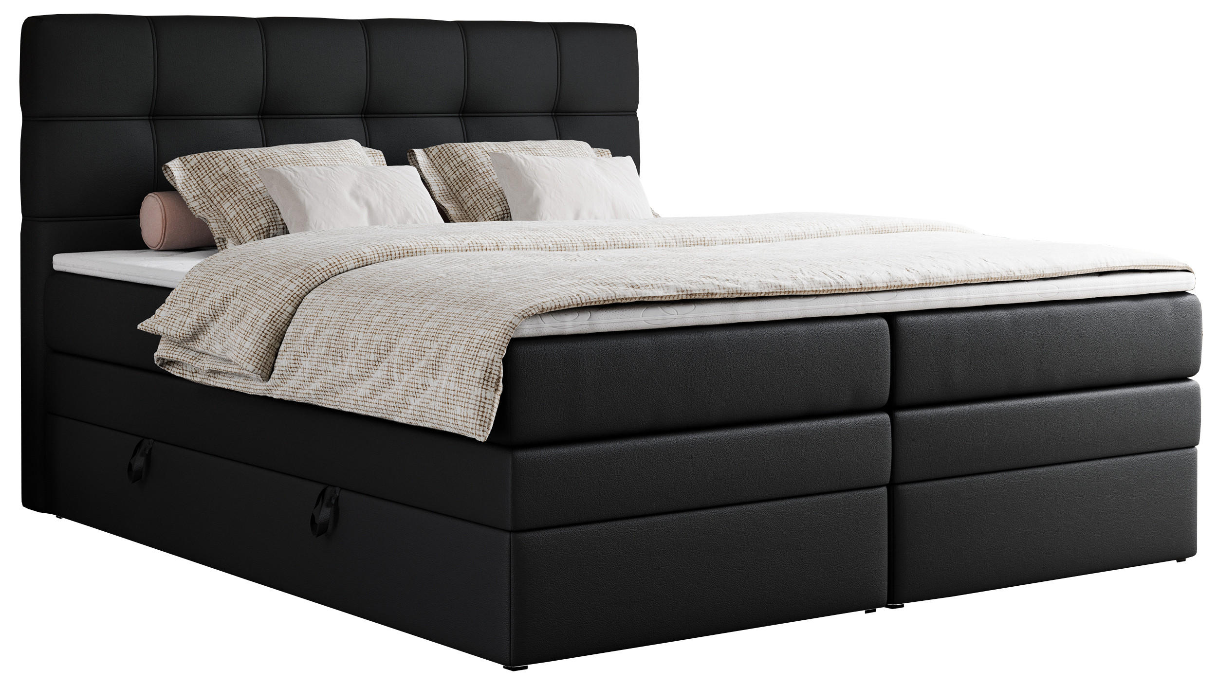BOXSPRINGBETT ERNI KING 180/200 Schwarz Kunstleder - H3 - Schwarz, Holz/Textil (180/200cm) - MKS