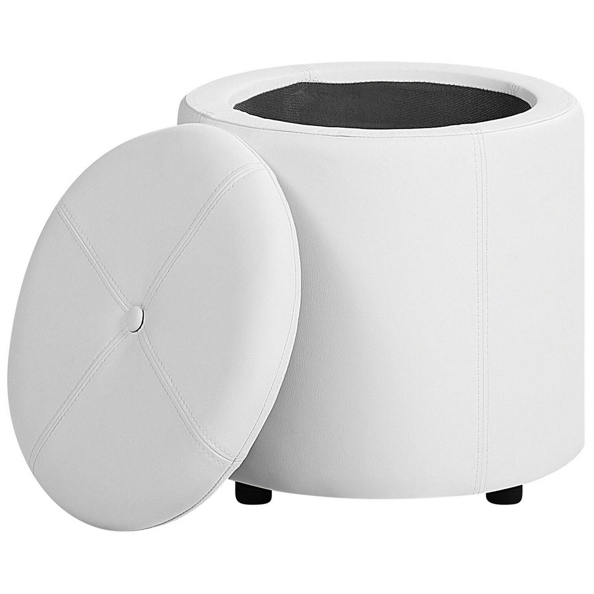 POUF Maryland 38/38/40 cm - Weiß, Kunststoff (38/40/38cm) - Beliani