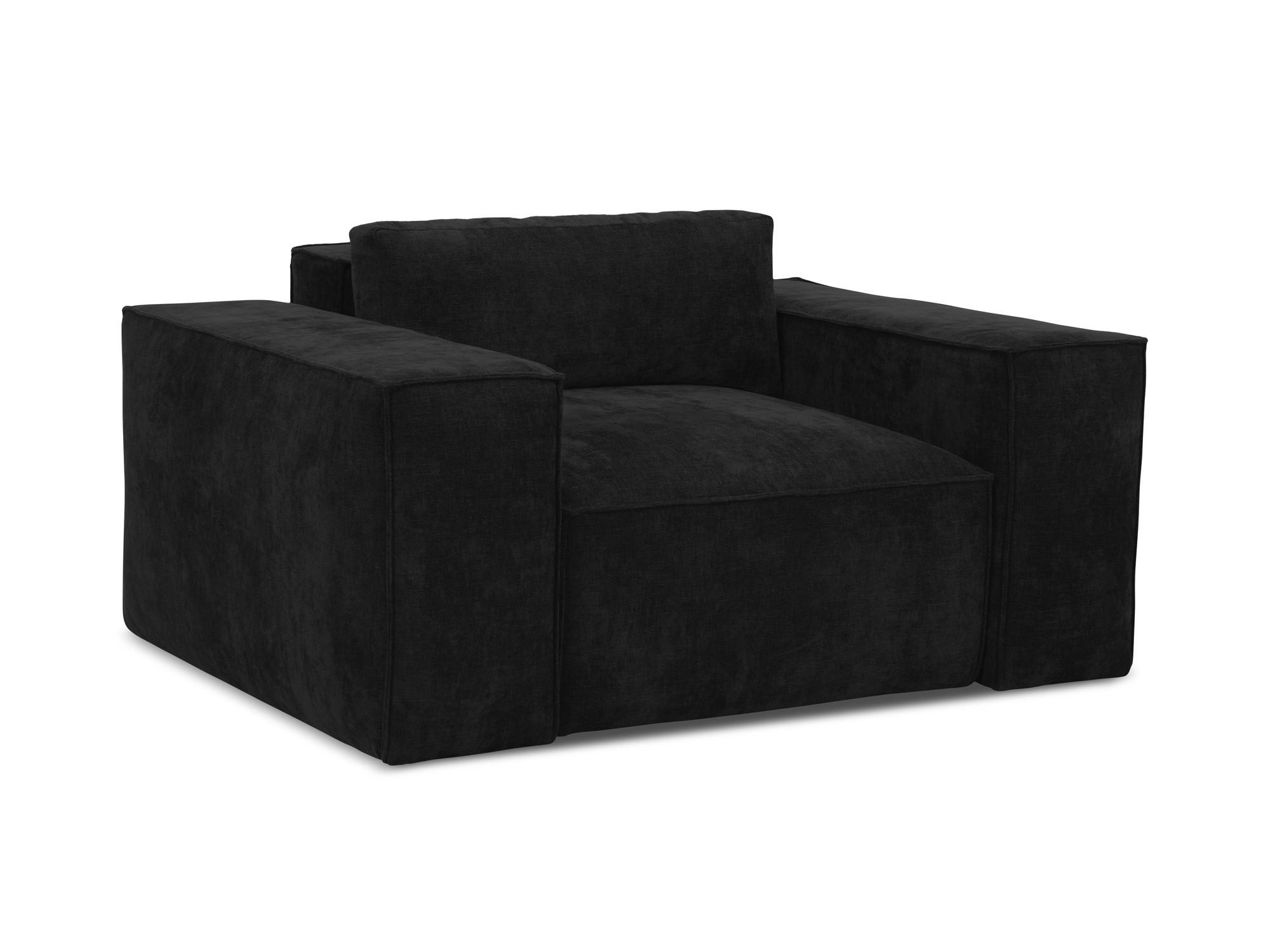 SCHLAFSESSEL Chenille Stoff Schwarz - Schwarz, Holzwerkstoff/Kunststoff (157/81/113cm) - Makamii