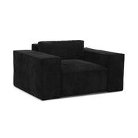 SCHLAFSESSEL Chenille Stoff Schwarz - Schwarz, Holzwerkstoff/Kunststoff (157/81/113cm) - Makamii