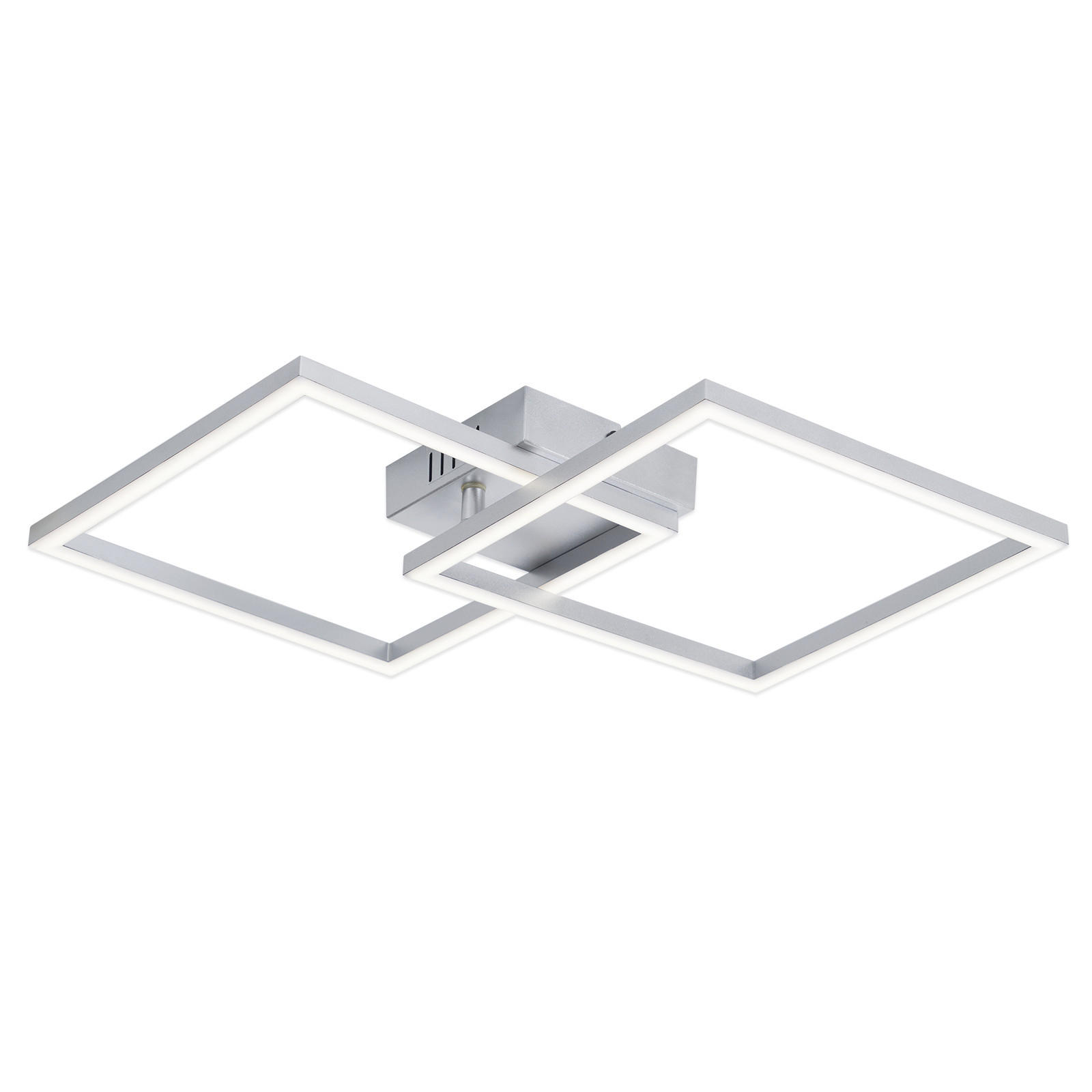 LED DECKENLEUCHTE Celwynne 39.5/39.5/6.7 cm - Silberfarben, Kunststoff (39.5/39.5/6.7cm) - ZMH