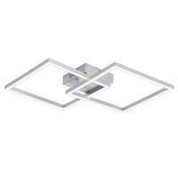 LED DECKENLEUCHTE Celwynne 39.5/39.5/6.7 cm - Silberfarben, Kunststoff (39.5/39.5/6.7cm) - ZMH