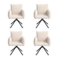 ESSZIMMERSTUHL 4er Set Drehstuhl Leinen Beige Lordosenstütze - Beige, Naturmaterialien (59.5/87/64cm) - FLIEKS