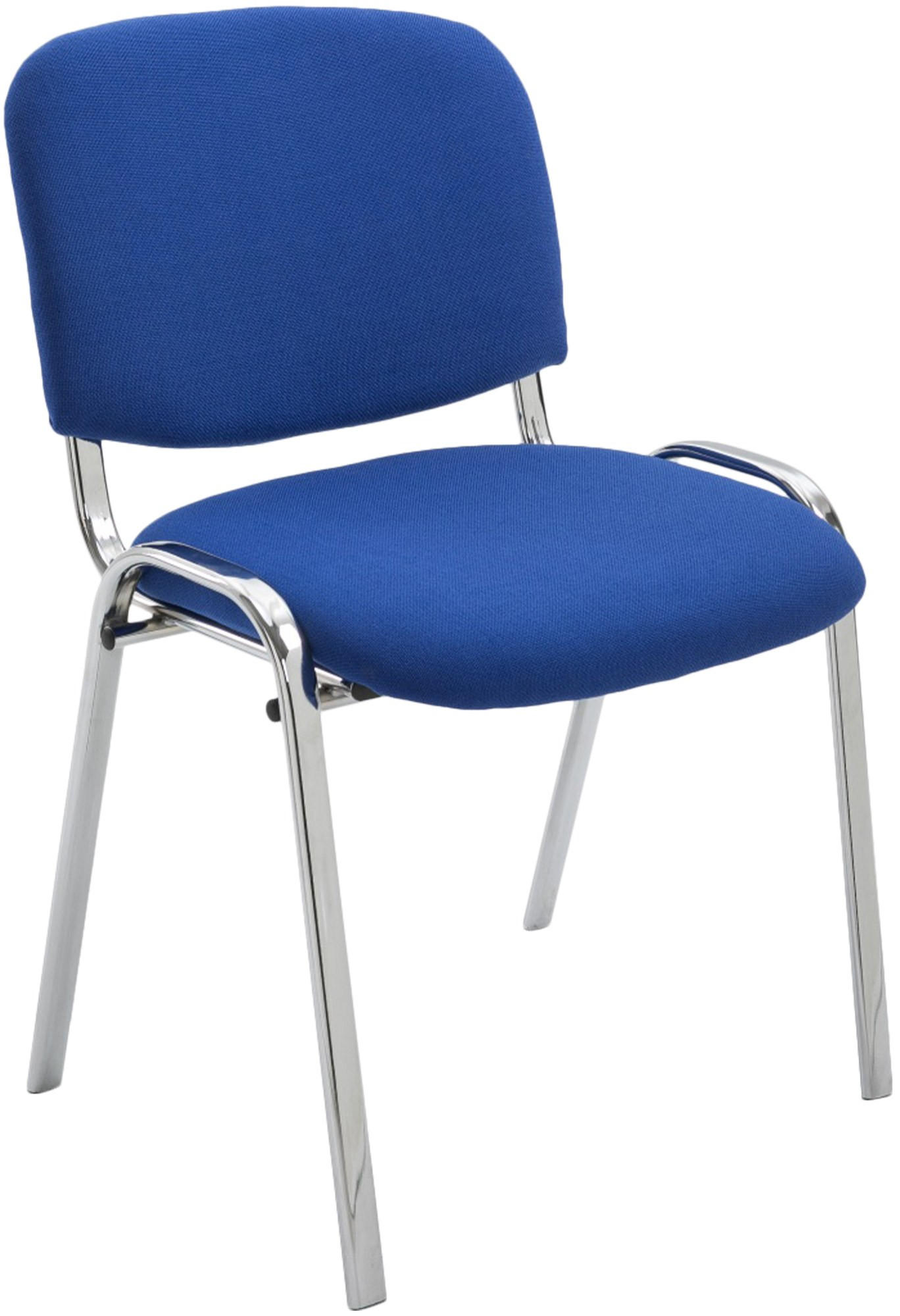 BESUCHERSTUHL Stoff blau - Chromfarben/Blau, Textil/Metall (54/79/48cm) - CLP