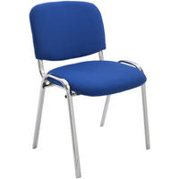 BESUCHERSTUHL Stoff blau - Chromfarben/Blau, Textil/Metall (54/79/48cm) - CLP
